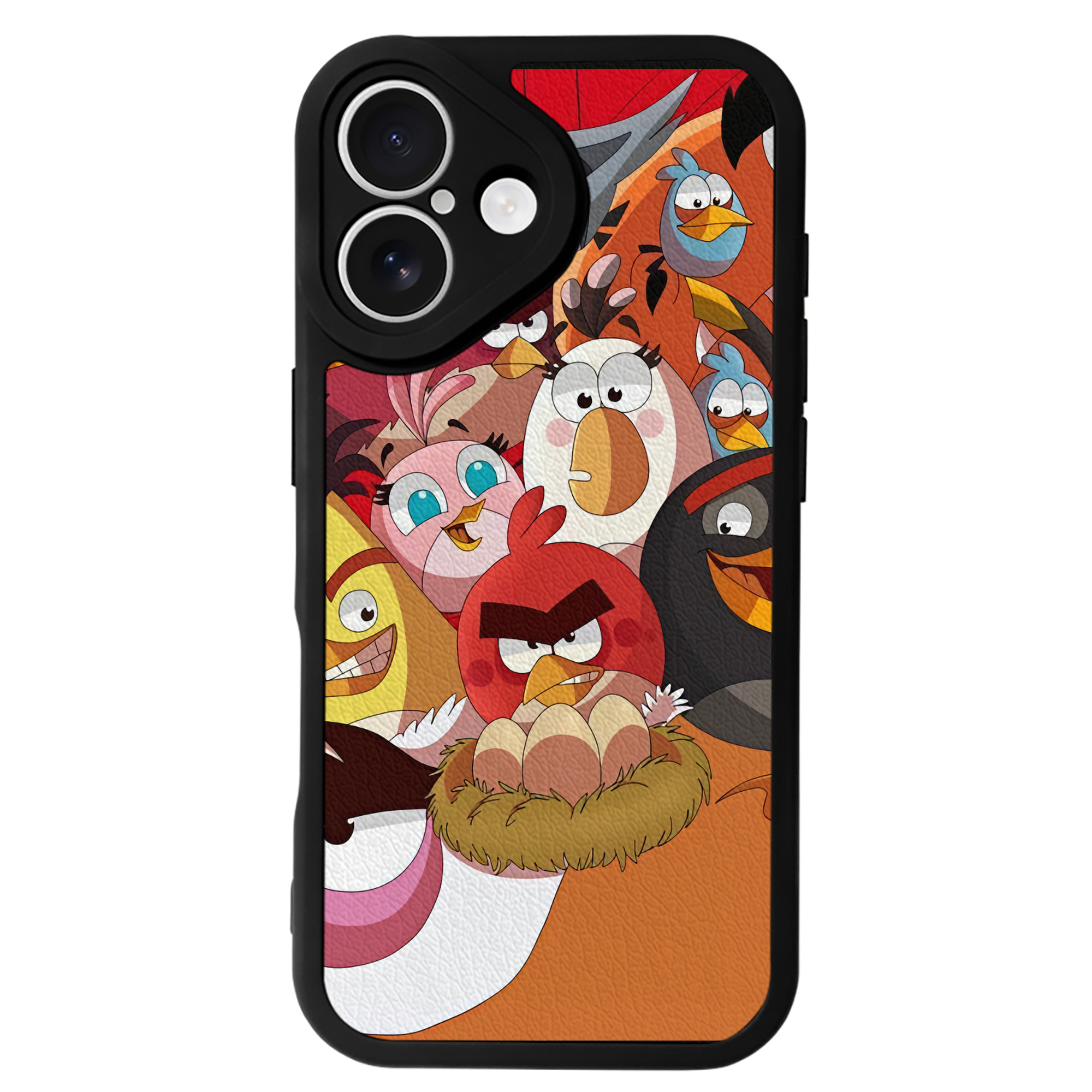 （画像用） Angry Birds アングリーバード 【iPhone 16シリーズ対応】シリコンスマホケース（レザー調） 材質：シリコン